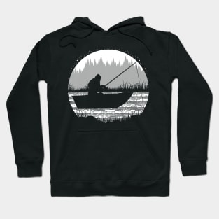 Boat Fishing Bigfoot Hoodie